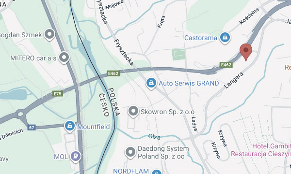 Mapa príjazdu do predajne Těšín