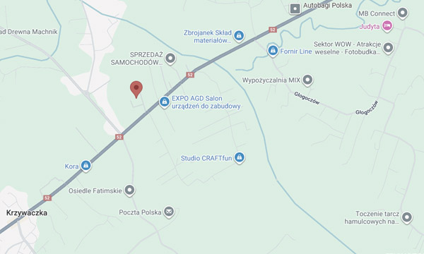 Mapa príjazdu do predajne Krakov