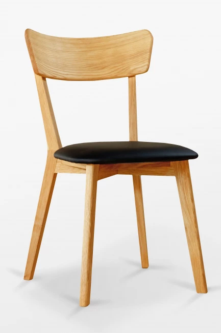 Dubová stolička 01 Eko koža čierna/biela