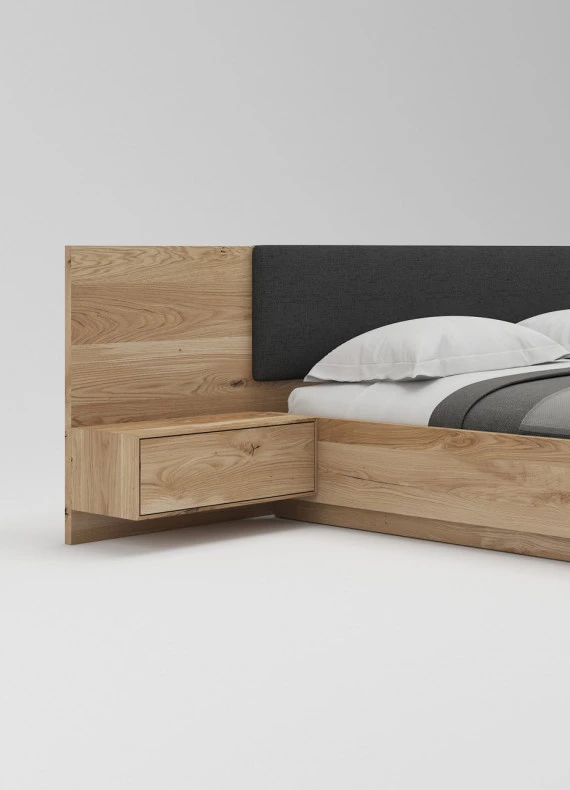 Dubová posteľ s úložným priestorom Morus 01