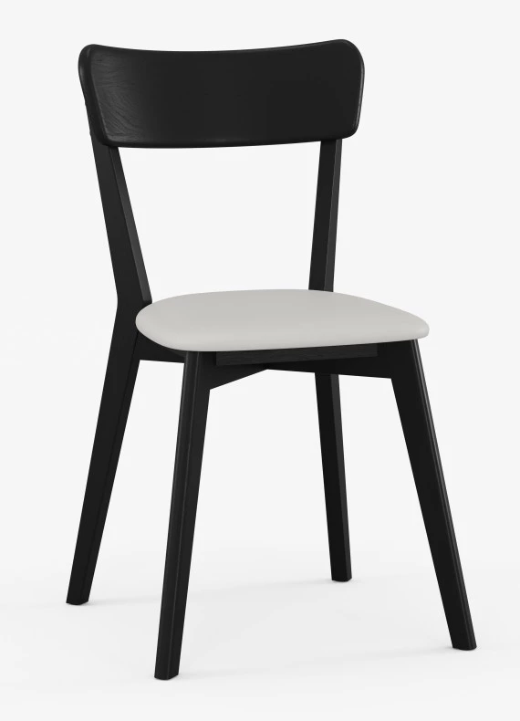 Dubová stolička 01 Eko koža čierna/biela Black Edition
