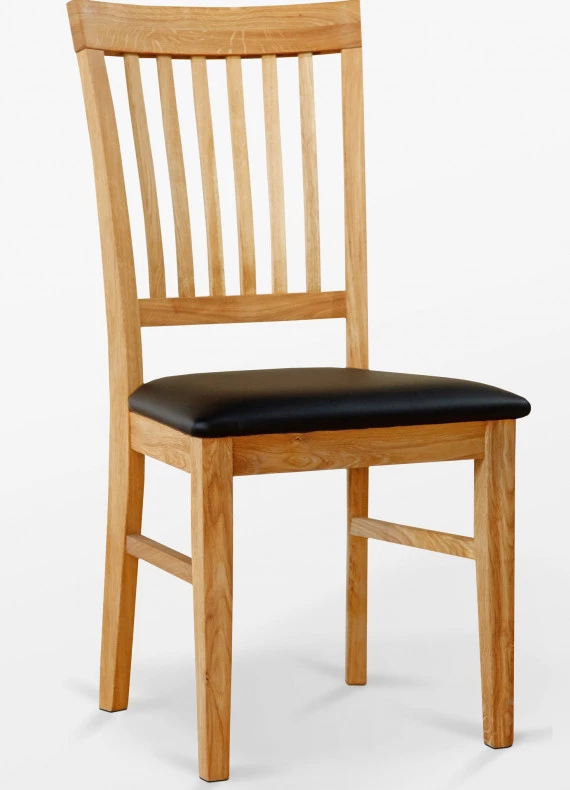 Dubová stolička 02 Eko koža čierna/biela