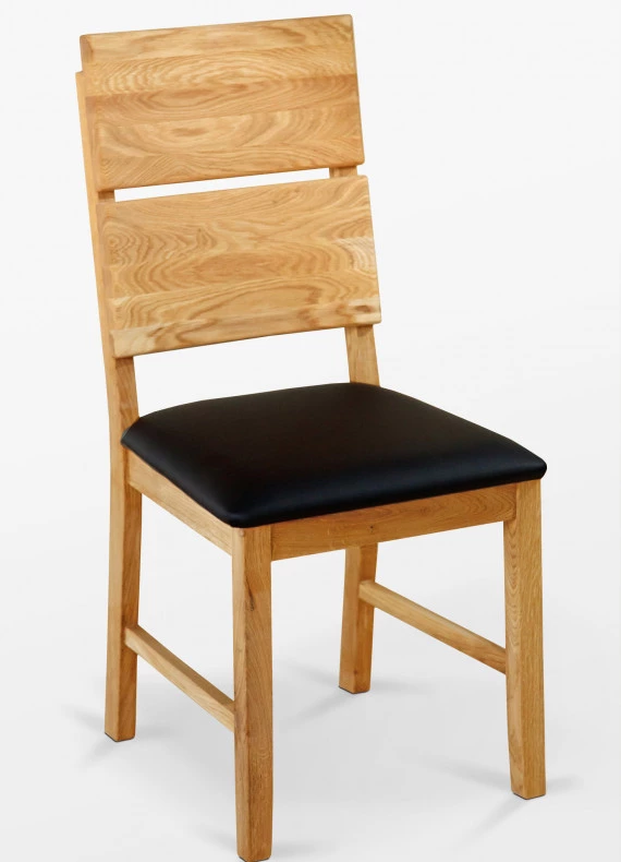 Dubová stolička 03 Eko koža čierna/biela