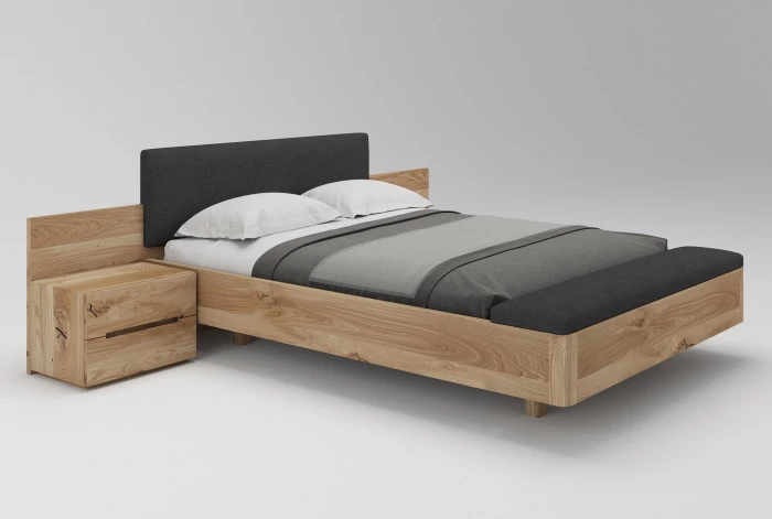 Dubová posteľ Levitujúca 03 s funkciou nádoby na posteľnú
